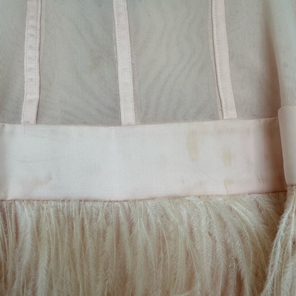 Bebe gold and peach sequin and feather dress - Picture 4 of 6